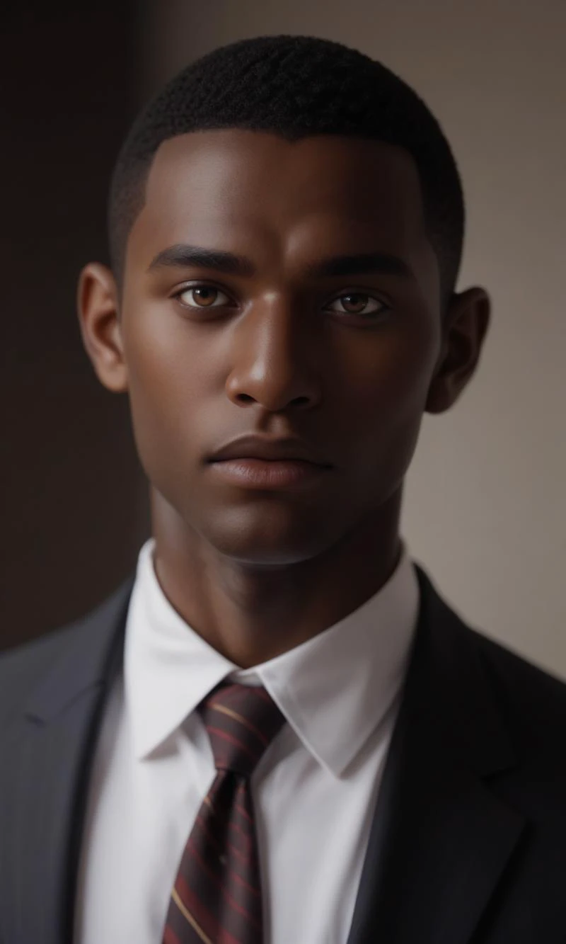 a close up of a man in a suit and tie