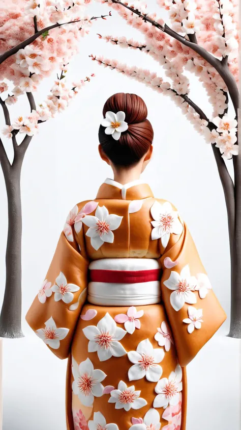 <lora:SemlaStyleXL:1>SemlaStyle a Japanese woman in a floral kimono observing cherry blossom trees, made out of semla, (Masterpiece:1.3) (best quality:1.2) (high quality:1.1)