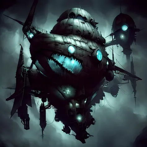 a close up of a futuristic ship with a large shark like face