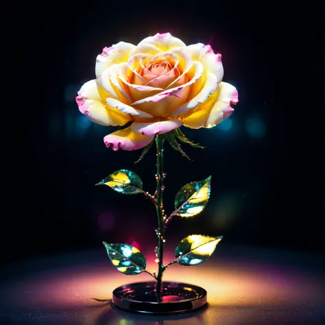 there is a rose that is sitting on a table