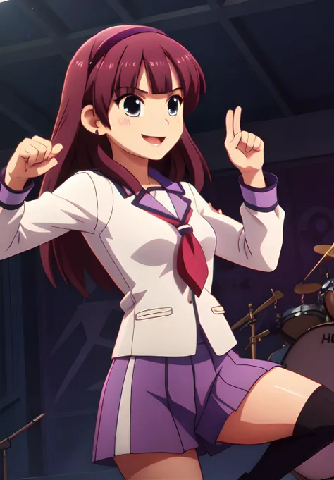 <lora:Angelbeats:0.6>, Yuri, solo, smile, Dynamic Pose