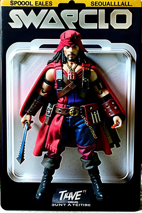 Dare-Sparrow: A crossover between Daredevil and Captain Jack Sparrow, this action figure combines blind justice:0.6 with pirate swagger:0.4. , awe_toys