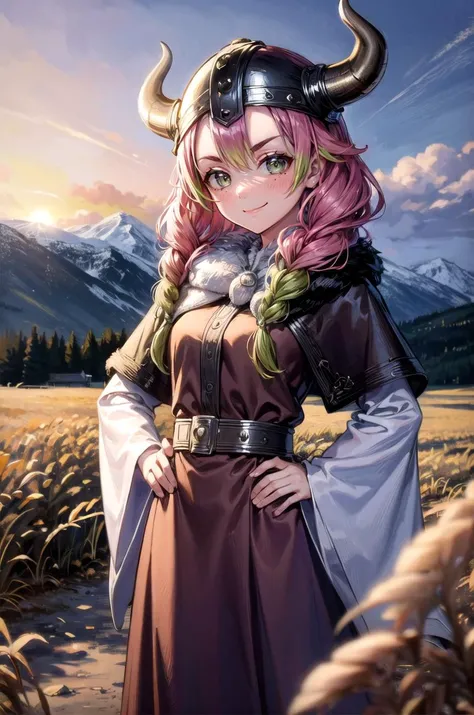 (masterpiece, best quality, detailed), 1girl, solo, looking at viewer, aamitsuri, (mole under eye:0.8), multicolored hair, long hair, twin braids, bangs,
<lora:AncientVikings:0.9>, ancient viking, viking helmet, horned helmet, fur trim, helmet, outdoors, w...