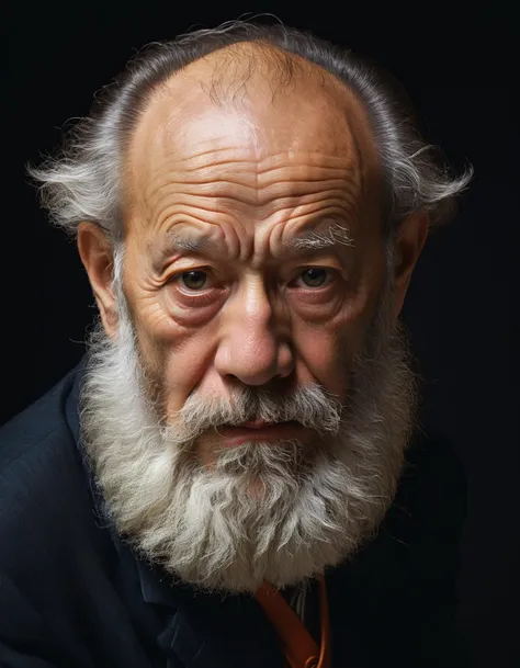 arafed man with a beard and a suit jacket and tie