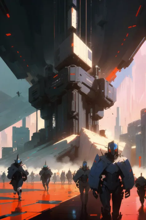 robot army in  futuristic city, 
( methurlant,  Syd Mead,   )
 <lora:add_detail:1> <lora:methurlant:1>