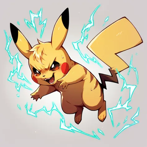 pokemon pikachu is running through a blue and white background