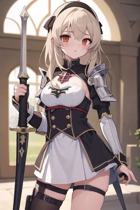 (masterpiece), best quality ,girl , templar knight, hip_vent