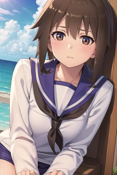 junkotakei, <lora:junko takei manga-lora-nochekaiser:1>,
junko takei, short hair, brown hair, (brown eyes:1.7), sidelocks,
BREAK school uniform, swimsuit, school swimsuit, swimsuit under clothes, serafuku, blue sailor collar, long sleeves,
BREAK outdoors, ...