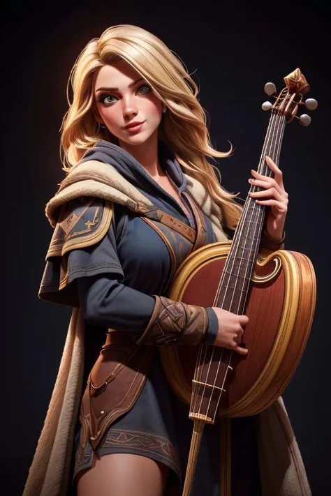 (masterpiece), hdr, proud mood, sexy pose,
1girl, long hair, blonde hair, Witcher3Priscilla, dress as a bard, ((bard robe)), colorfull outfit, 
<lora:add_detail:1>  <lora:Witcher3Priscilla-000008:0.8>
black background,  dim light,  looking at viewer,