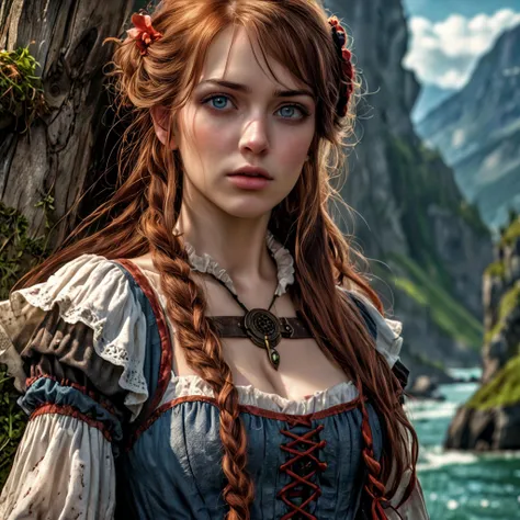 8K, UHD, HDR, intricate details, photo,

real, photograph, professional portrait photograph.

The maiden wishes for rescue, for love, for a life that is not mundane. She wears her flowing dresses and makes herself pretty, but no one pays attention to her. ...