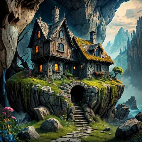 8K, UHD, HDR, intricate details, photo,

A house that grew out of a rock.

Fantasy style. Fantasy dreamlike art. Surreal Harmony. Rustic.

<lora:RMSDXL_Enhance:0.45>,
<lora:add-detail-xl:0.8>,
<lora:The_Dark_Side_of_the_Earth:0.3>
<lora:SurrealHarmony:1>