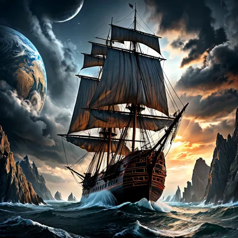 8K, UHD, HDR, intricate details, photo,

A barquentine.

Surreal Harmony. 

<lora:SurrealHarmony:1>
<lora:The_Dark_Side_of_the_Earth:0.1>