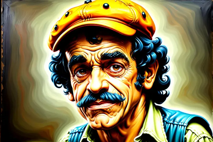 Don Ramón from el Chavo del 8, oil portrait, detailed