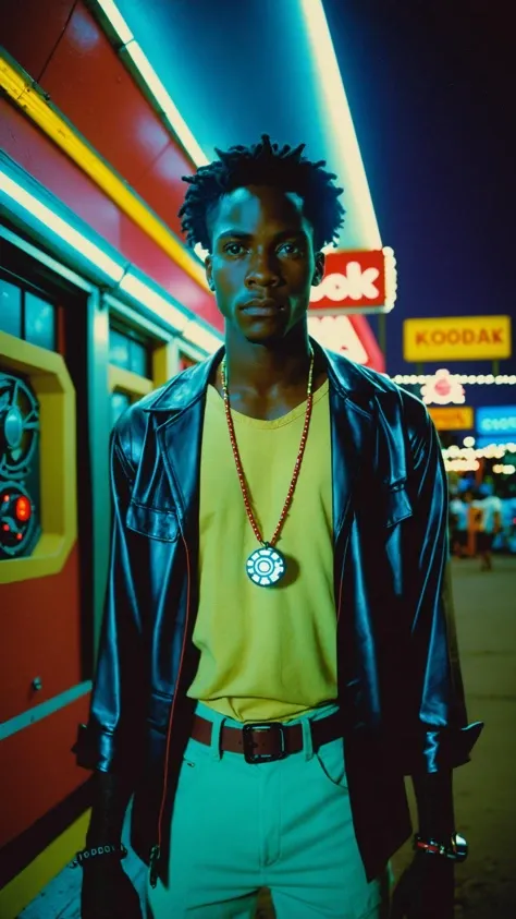 photograph, Kodak Ektar 100, Short exposure, Ambient lighting, Canon EF, Cruel Geeky Haitian Male, Fujifilm XT3, Canon R5, Fujicolor Fujichrome Velvia 100, Sci-Fi