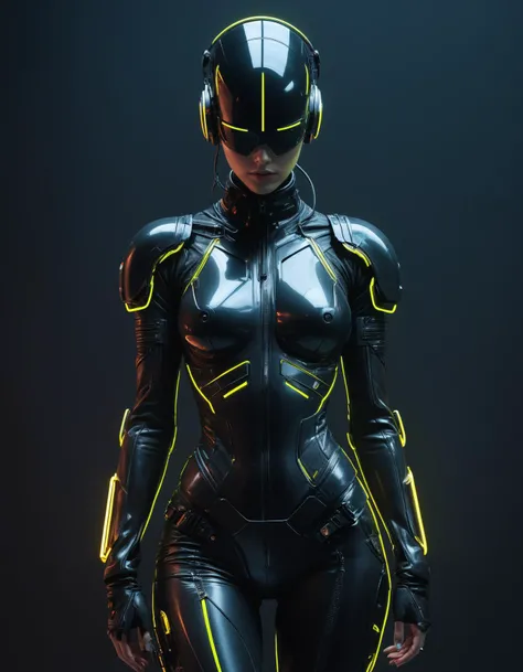 by Bauhaus,  (neon outlines, dark palette, highly professional, dramatic lighting, extremely beautiful:1.4), (intricate details, masterpiece, best quality:1.4),
Techwear fashion, Futuristic, cyberpunk, urban, tactical, sleek, dark, highly detailed,  lookin...