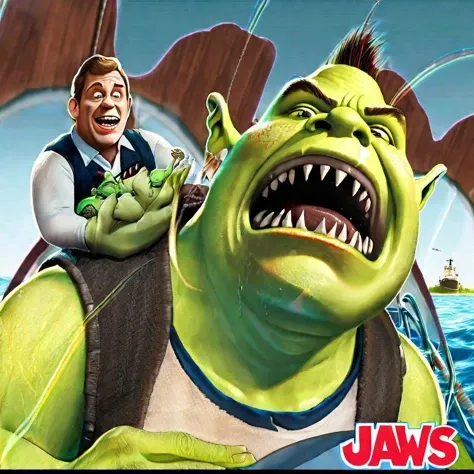 Jaws featuring Shrek