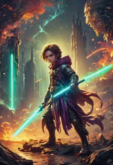 young vampire with a purple lightsaber JediStyle