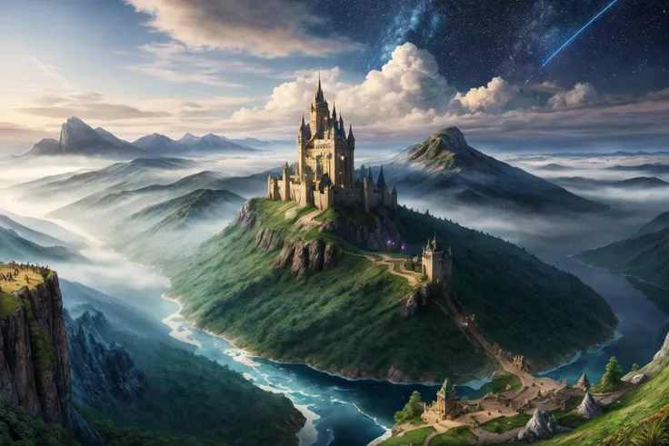 breathtaking 
In the vast expanse of fantasy, where imagination knows no bounds, picture a landscape of unparalleled wonder. Behold towering mountains that pierce the sky, their peaks shrouded in mist and mystery. Valleys sprawl below, adorned with lush fo...