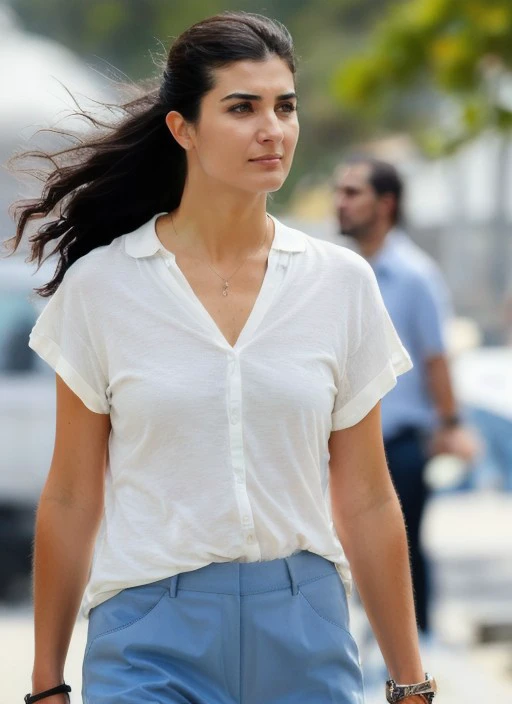 photograph, beach and cityscape, rotund tuba_buyukustun, background is Road, Sketched, split lighting, Sony A9 II, Selective focus,  <lora:tuba2batch10rep20ep-000019:0.7>