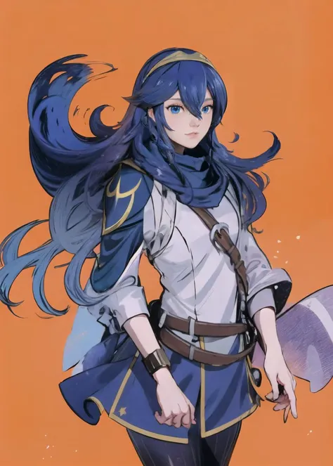 best quality:1.2,1girl,lucina \(fire emblem\),long hair,blue hair,