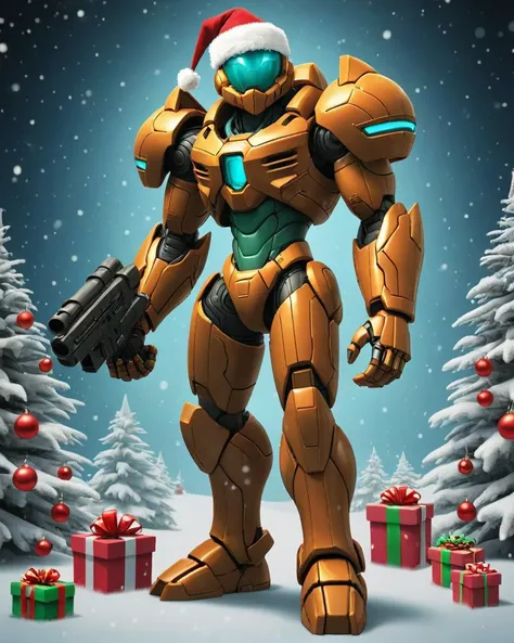 Metroid Prime, <lora:christmas:1> christmas