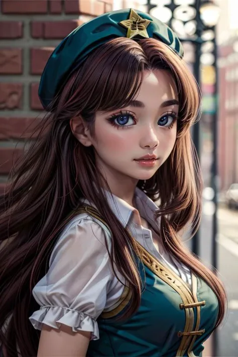 <lora:add_detail:0.75> <lora:copax_charm_eu:0.225> (photorealistic,masterpiece, best quality),  face confident, portrait, 
hong meiling,1girl,hat,red hair,blue eyes,long hair,braid,short sleeves, chinese clothes <lora:meiling:1>