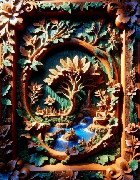 wood carved intricate, extremely detailed, 8k, product shot,