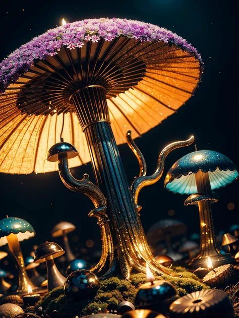 Luminescent Mushrooms Kingdom, breathtaking, detailed, expansive, uhd photorealistic, highest quality