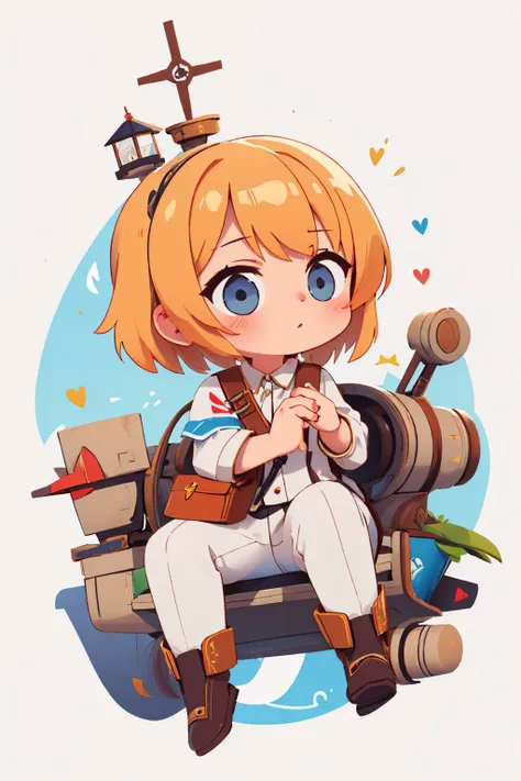 a cartoon girl sitting on a bench with a camera