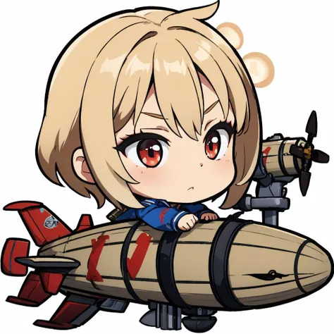 a cartoon image of a girl with a gun and a rocket