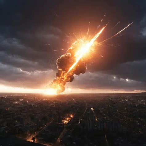 UHD, 4k, ultra detailed, cinematic, a photograph of  <lora:Modern Warfare style:0.55>
Explosion BLAST a bright light shines brightly over a city modern warfare style,sky,no humans,night,scenery,lens flare,sunset,city,sun,light,cityscape,city lights,lights
...