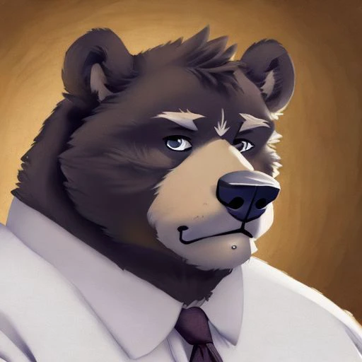 there is a bear in a shirt and tie with a tie on