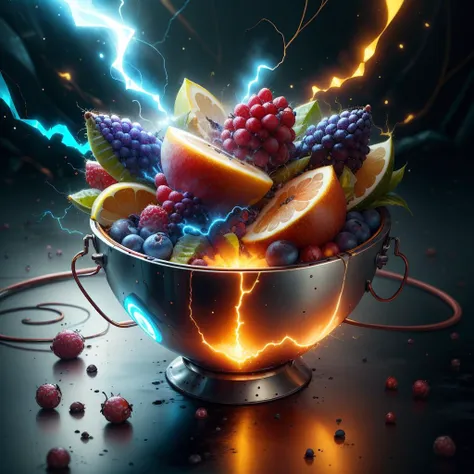 <lora:JoltTech-22:0.8>, jolttech , scifi, excessive energy ,  
bowl of fruits ,