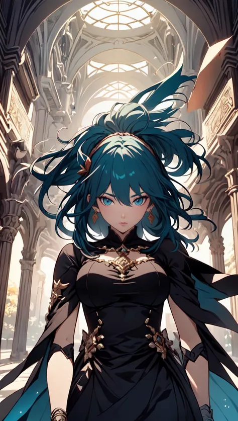 (best quality, masterpiece, perfect face,  highest detailed face)
FireEmblemBylethF, teal hair, blue eyes, outfit-durga,red ribbon,<lora:[LoRa]_Durga_FGO_Clothing_(With_multires_noise_version):1>,  ,ultra best quality,highres,8k,vivid colorful,masterpiece:...