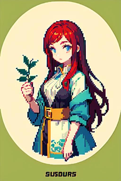 red hair, warrior,  (masterpiece, top quality, best quality),pixel,pixel art, 1girl, <lora:pixel_f2:0.55>, (best quality:1.3),(masterpiece:1.1),(illustration:1.2),(ultra-detailed:1.2)