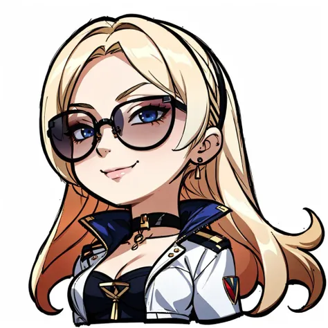 ((Masterpiece, best quality)),edgQuality,smirk,smug, 
chibi blonde Nadia with sunglasses and a choker
 <lora:Ultimate_Nadia:0.5>
white background,simple background, <lora:DarkCabalChibiStyle:1.6>