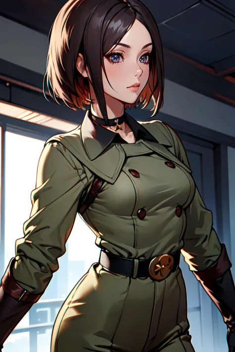 masterpiece,best quality, unreal engine, ultra res, extremely detailed,
1girl,medium breasts, waist,muscular, slender,  waist shot,
 <lora:Character_WhipMS:0.7> GLOVES, UNIFORM, MILITARY, MILITARY UNIFORM,BELT, CHOKER, PANTS, WHIP
<lora:Style_hews_style:0....