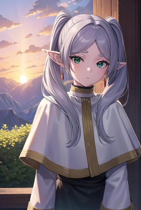 frieren, <lyco:frierenv2-lyco-nochekaiser:1>,
frieren, long hair, twintails, (green eyes:1.5), grey hair, pointy ears, elf,
brea...