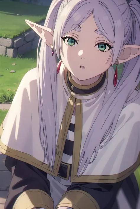 frieren, <lyco:frieren-lyco-nochekaiser:1>,
frieren, long hair, twintails, (green eyes:1.5), grey hair, pointy ears, elf,
break ...