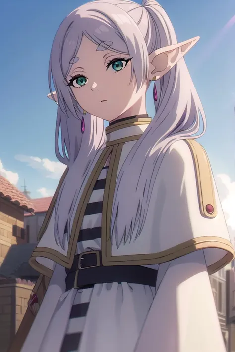 frieren, <lyco:frieren-lyco-nochekaiser:1>,
frieren, long hair, twintails, (green eyes:1.5), grey hair, pointy ears, elf,
break ...