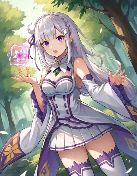 score_9, score_8_up, score_7_up, source_anime,
rezeroemilia, <lora:rezero-emilia-ponyxl-lora-nochekaiser:1>,
emilia, braid, crown braid, flower, hair flower, hair ornament, hair ribbon, long hair, pointy ears, purple eyes, white hair, x hair ornament, 
det...