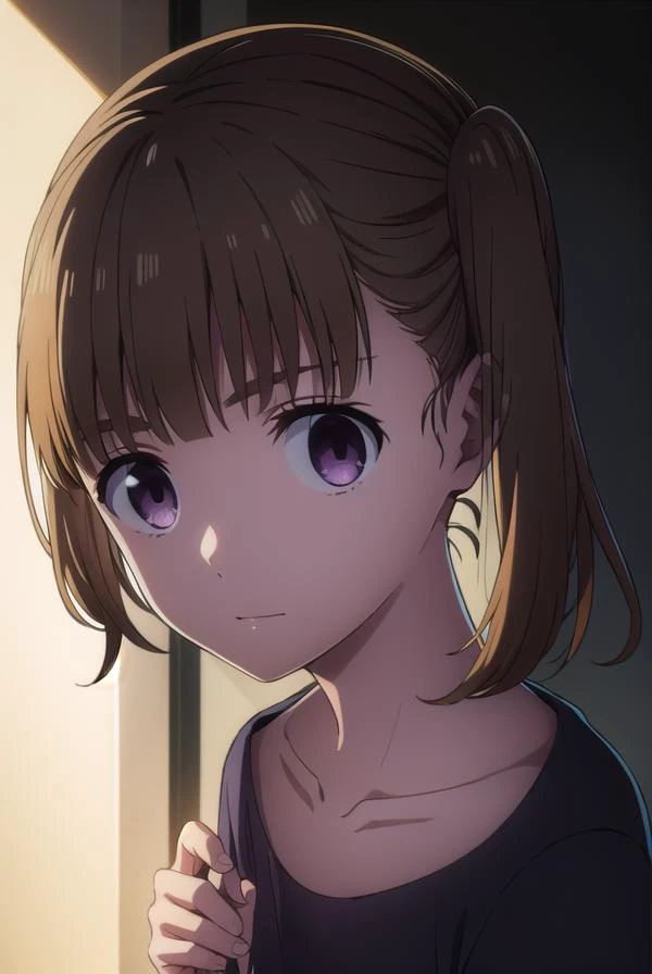 shiorikobayakawa, <lora:shiori kobayakawa s1-lora-nochekaiser:1>,
shiori kobayakawa, bangs, brown hair, twintails, (purple eyes:1.1), blunt bangs, empty eyes,
BREAK short sleeves, pants, black shirt, t-shirt,
BREAK outdoors,
BREAK looking at viewer,
BREAK ...