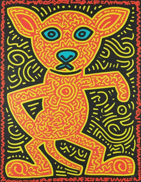 breathtaking <lora:KeithHaringXL_v1:1> KeithHaringXL, a stylized drawing of a Dog (KeithHaring:1), vibrant, highly detailed, High dynamic range, masterpiece, award-winning, professional, highly detailed