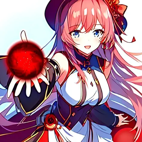 1girl, anime, solo, masterpiece, best wuality, 4k, <lora:PowerSphere-V1_0:1>, (pwrsphr magic, red sphere:1.3),