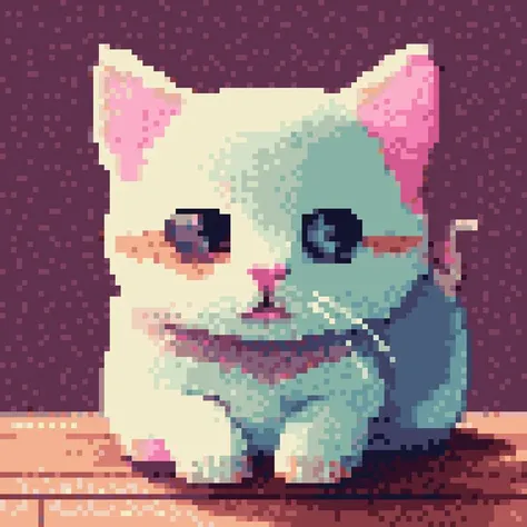 pixel art of a cute cat