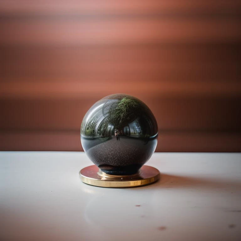 raw photo, dslr, soft lighting, high quality, metal rusty  lacquered sphere, simple background, 
high quality photograph, bokeh,...