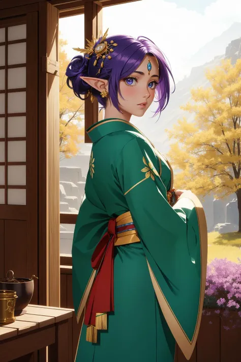 1girl, (stylized by Jean-Joseph Benjamin-Constant:0.8) , 8k Cosplay Photograph, majestic, cinematic shot of a Futurepunk Spiritual slight Corsican ([Marco:Dawit:1]:1.3) , Marco is fighting a War, he as Meiji Era Elf, he is feeling very insecure, he is dres...