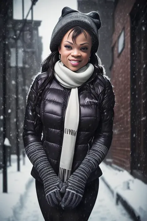 professional portrait photograph of jadeaspen-3400 in winter clothing , sexy smile, ((sultry flirty look)),  beautiful symmetrical face, cute natural makeup, wearing elegant winter fashion clothing, ((standing outside in snowy city street)), stunning moder...