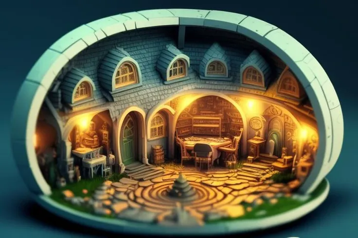 duskametrik hobbit house lord of the rings incredibly detailed background bokeh rim lighting duskametrik