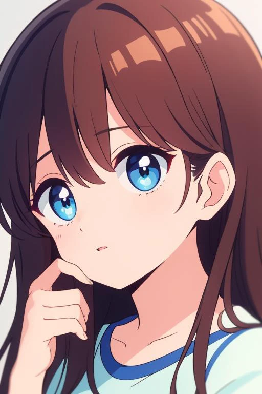 masterpiece, best quality,girl,ultra detail,petite,NonomuraAmi, long_hair, brown_hair,  blue_eyes,  bangs, brown_hair, black_hair, <lora:NonomuraAmi_BeMybaby_Ver2:0.7>